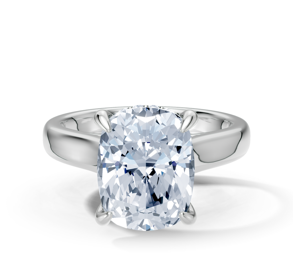 Image for Aurore Side Stone Engagement Ring | 18k White Gold