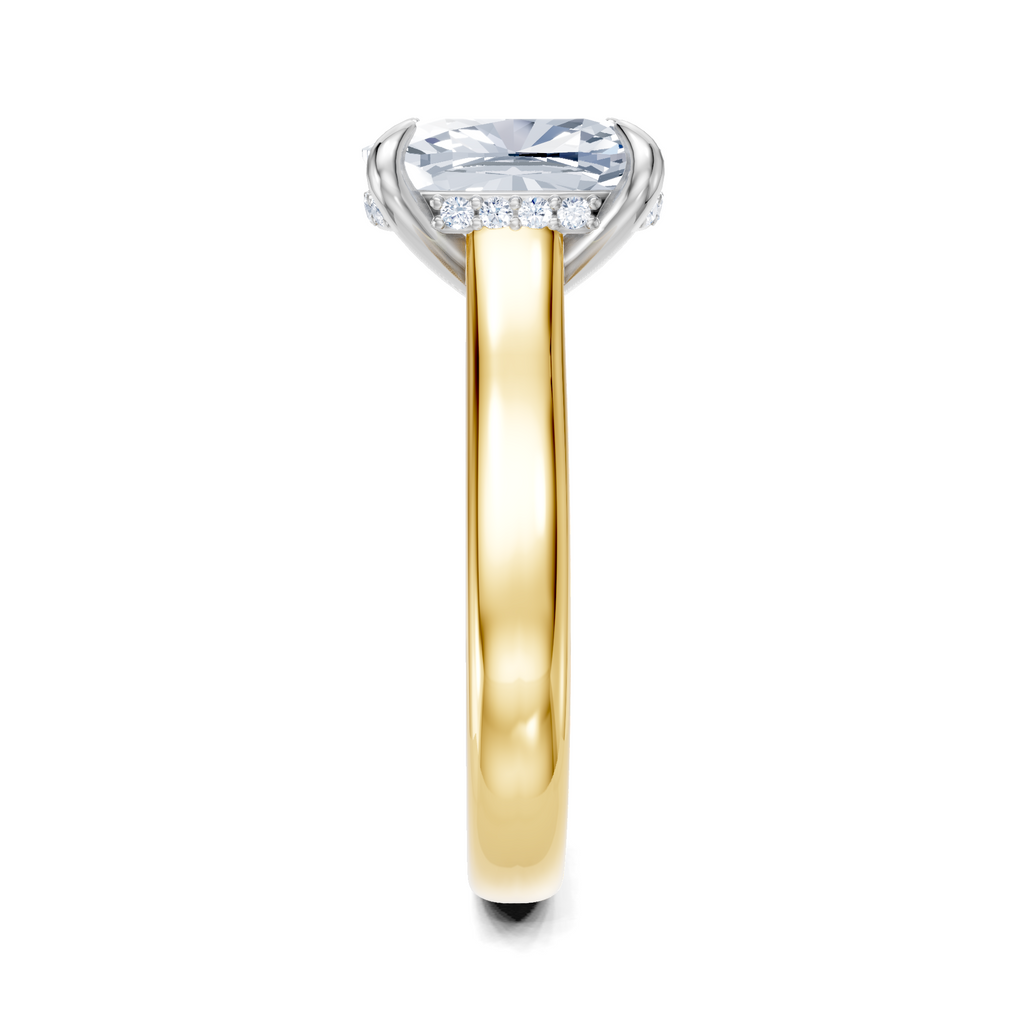 Image for Aurore Side Stone Engagement Ring | 14k Two Tone