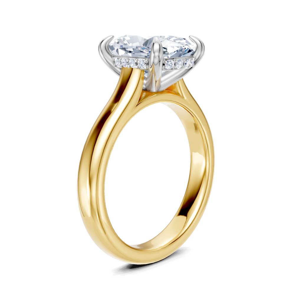 Image for Aurore Side Stone Engagement Ring | 18k Two Tone