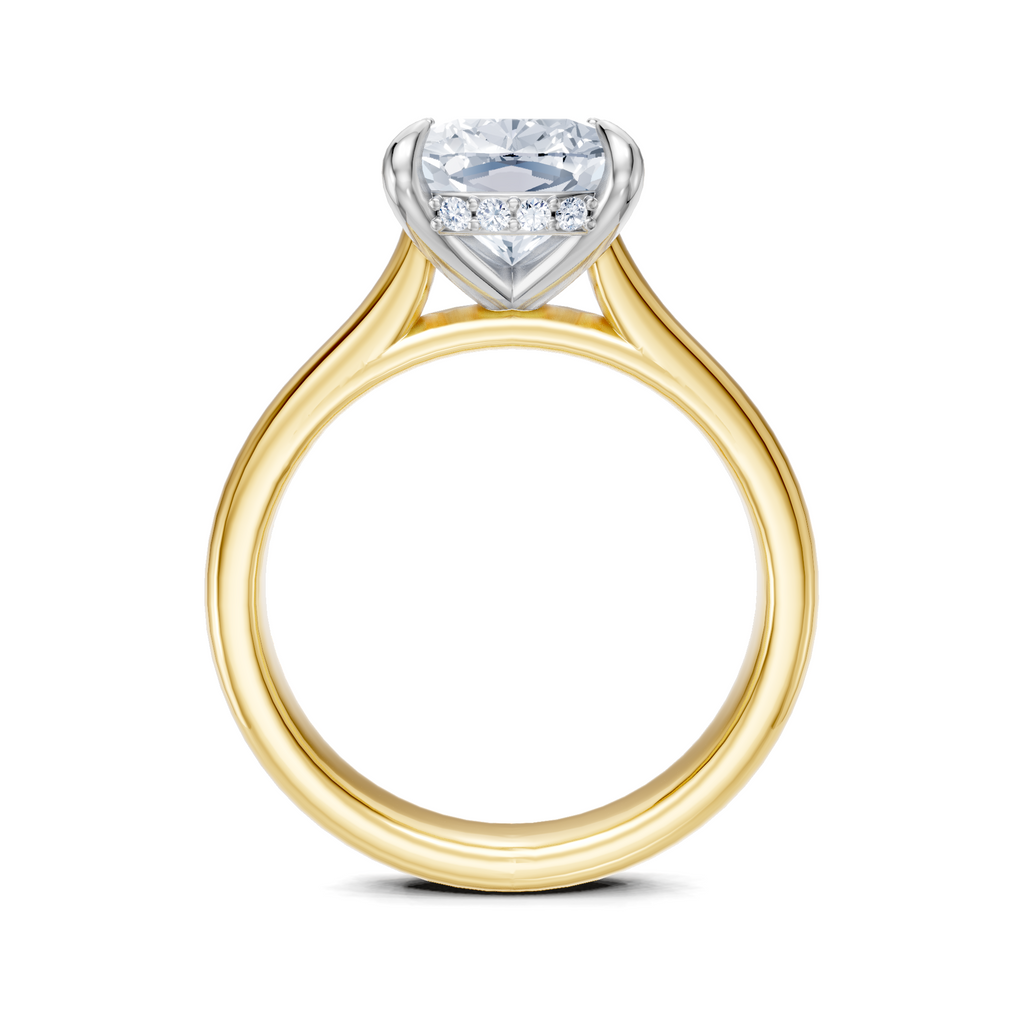 Image for Aurore Side Stone Engagement Ring | 18k Two Tone