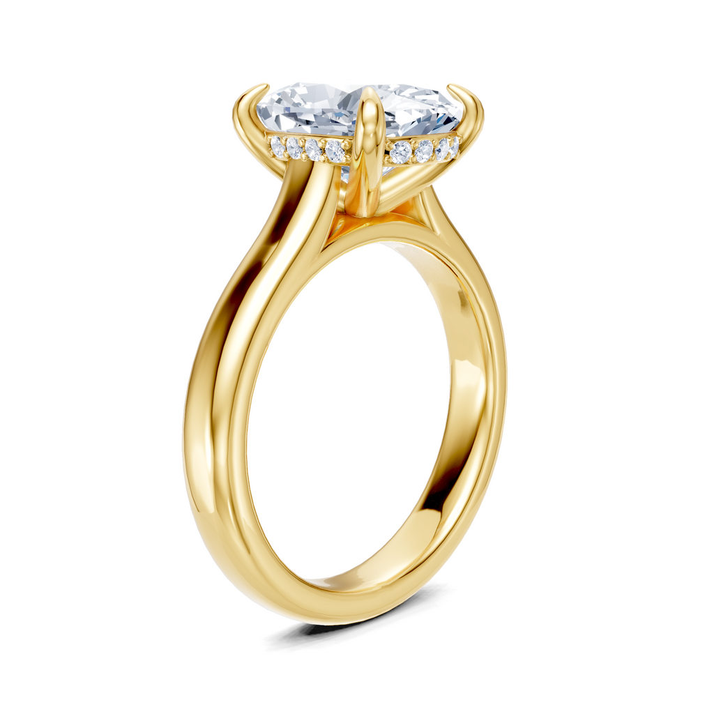 Image for Aurore Side Stone Engagement Ring | 18k Yellow Gold