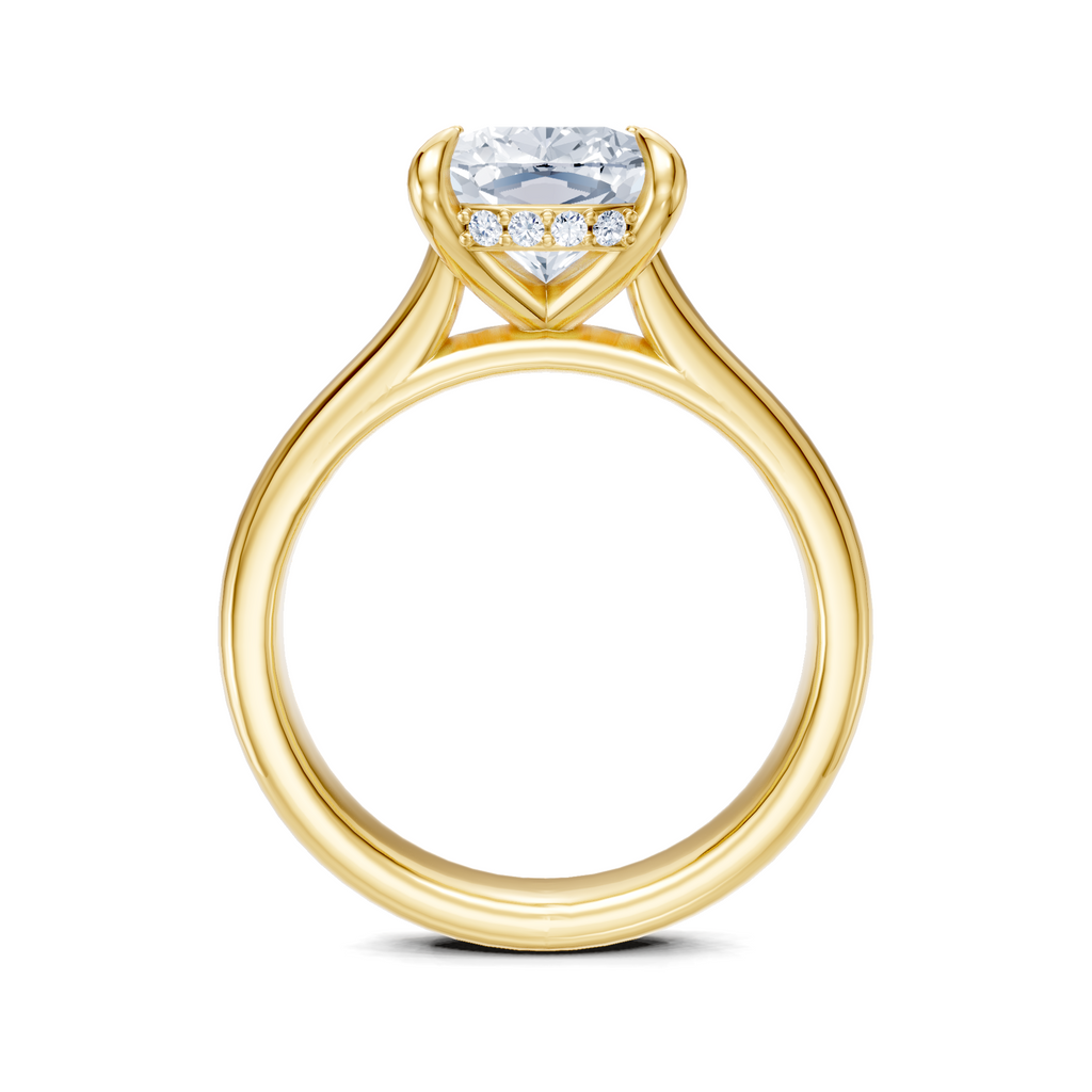 Image for Aurore Side Stone Engagement Ring | 14k Yellow Gold