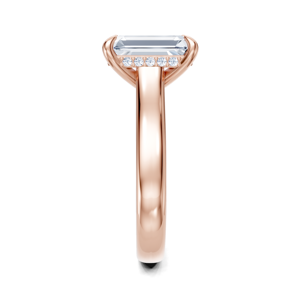 Image for Aurore Side Stone Engagement Ring | 14k Rose Gold