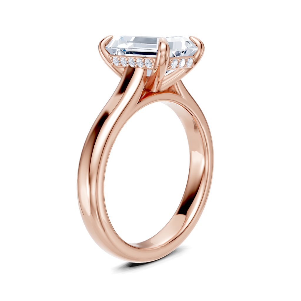 Image for Aurore Side Stone Engagement Ring | 14k Rose Gold