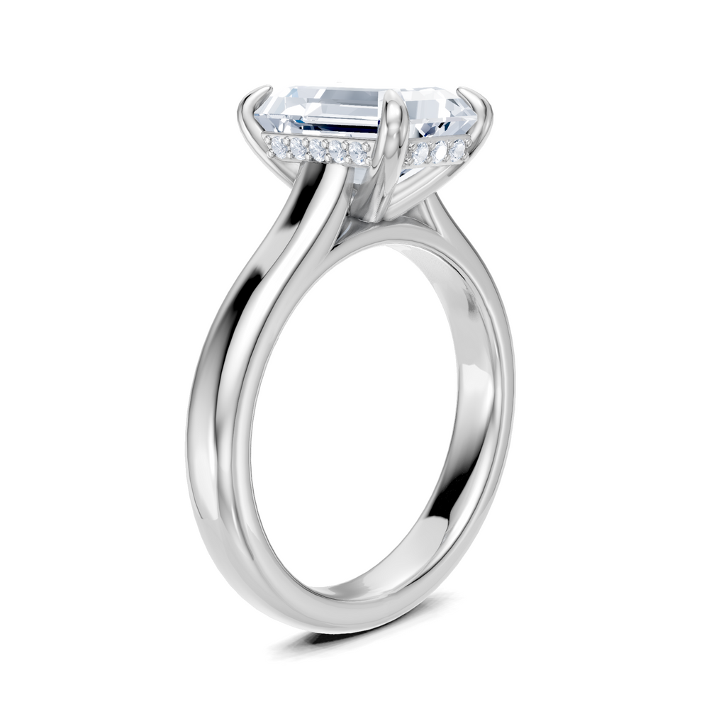 Image for Aurore Side Stone Engagement Ring | 14k White Gold