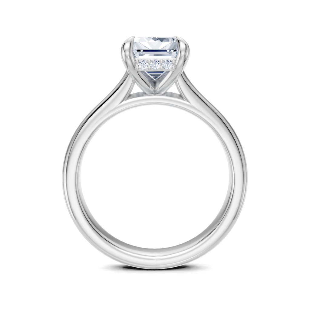 Image for Aurore Side Stone Engagement Ring | 18k White Gold