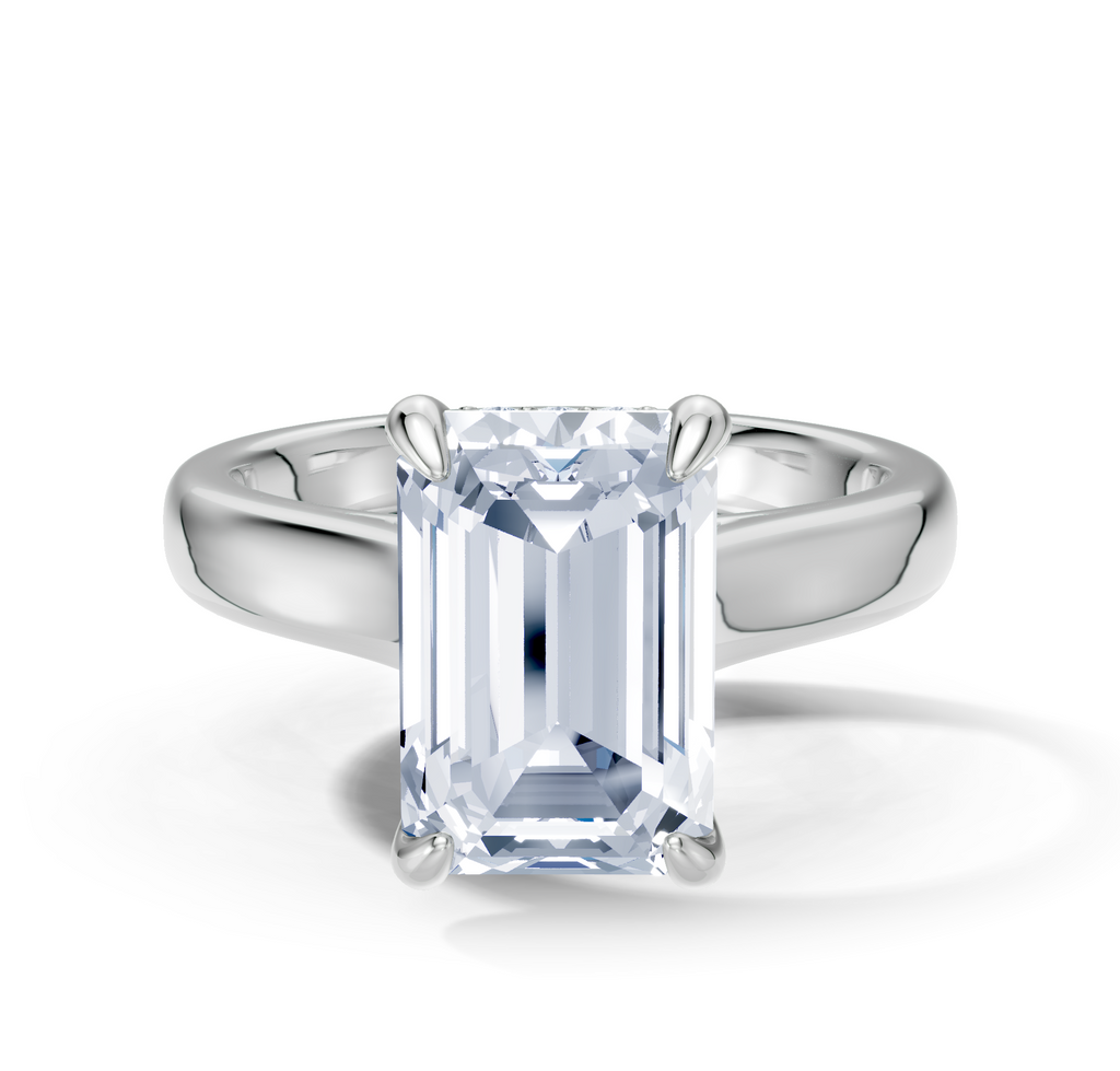 Image for Aurore Side Stone Engagement Ring | 18k White Gold