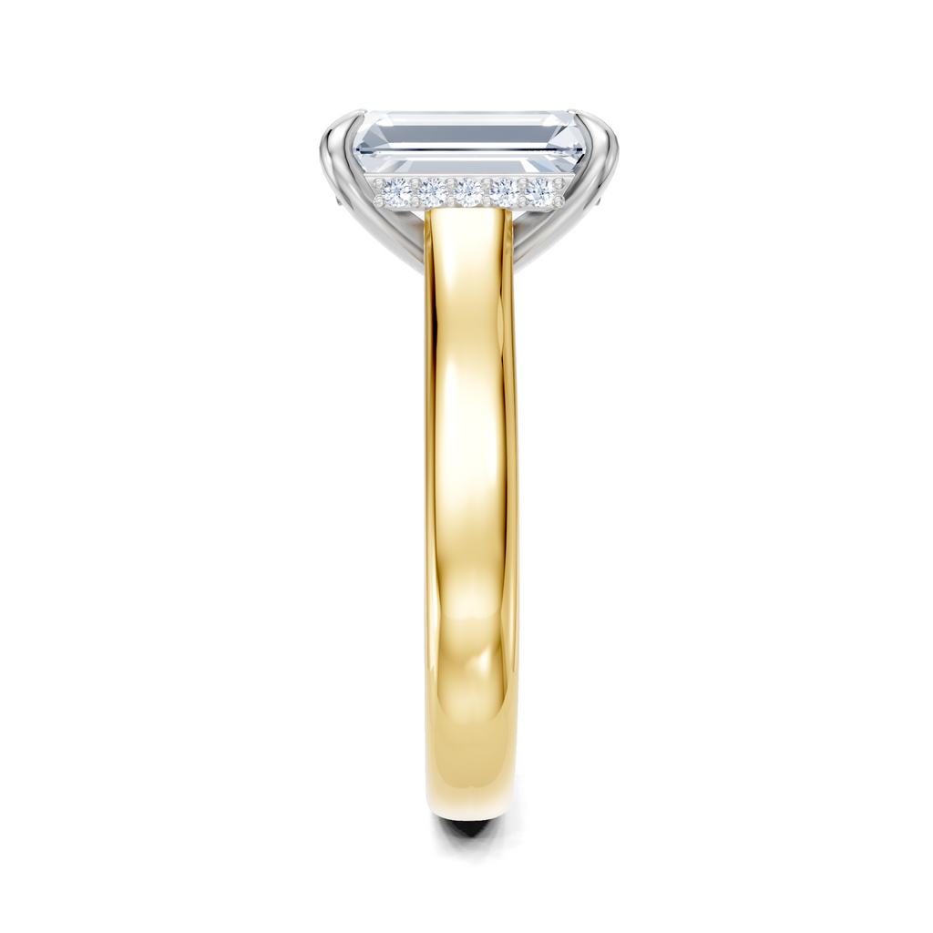 Image for Aurore Side Stone Engagement Ring | 14k Two Tone
