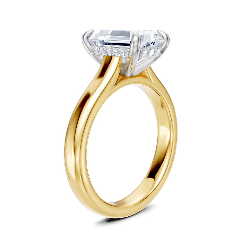 Image for Aurore Side Stone Engagement Ring | 14k Two Tone