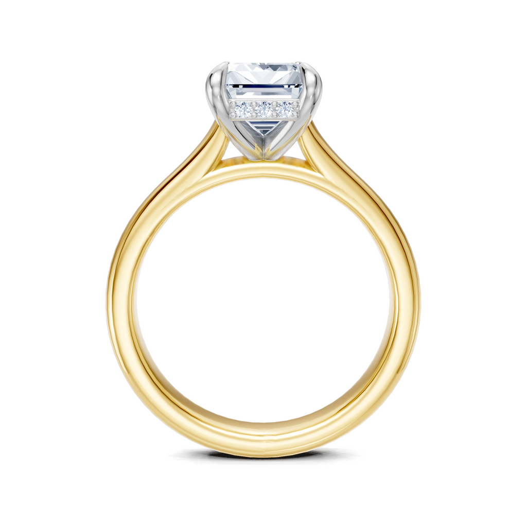 Image for Aurore Side Stone Engagement Ring | 14k Two Tone
