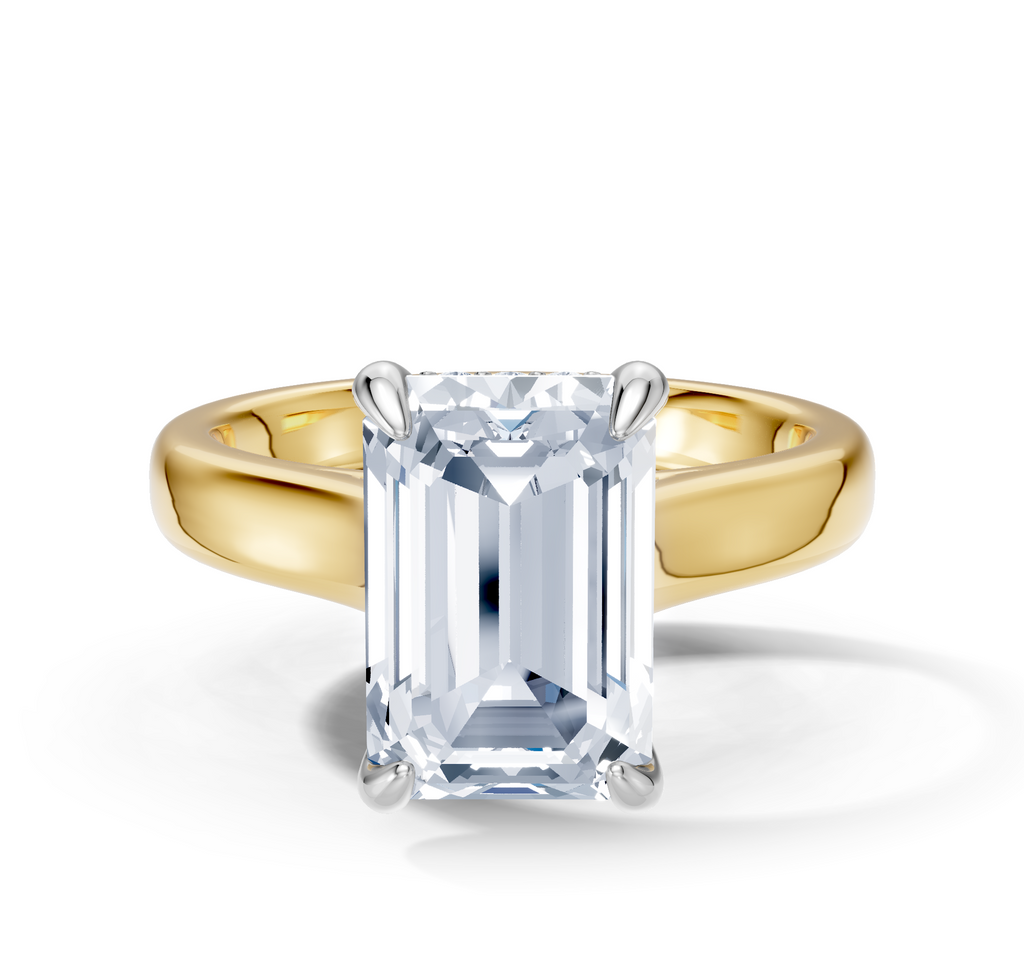 Image for Aurore Side Stone Engagement Ring | 14k Two Tone