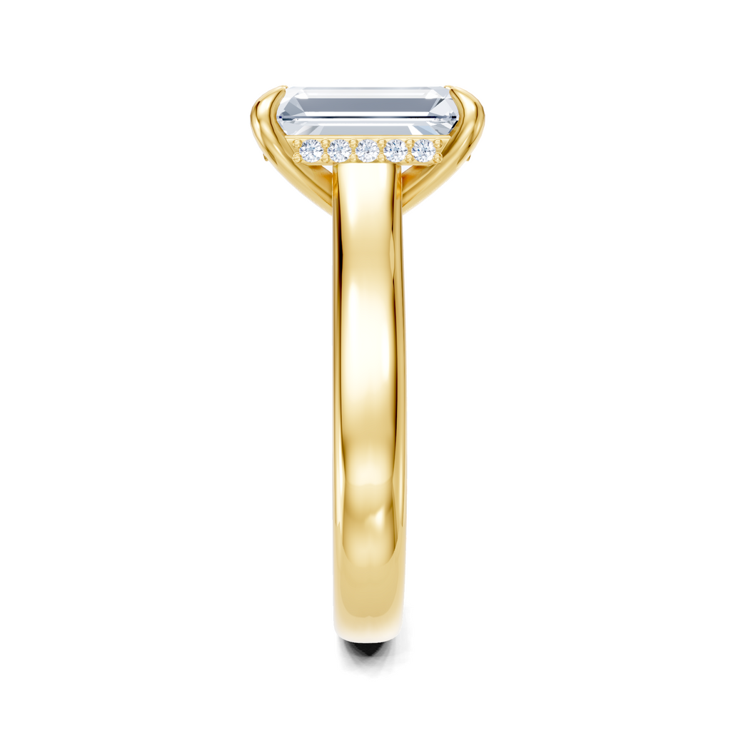 Image for Aurore Side Stone Engagement Ring | 18k Yellow Gold