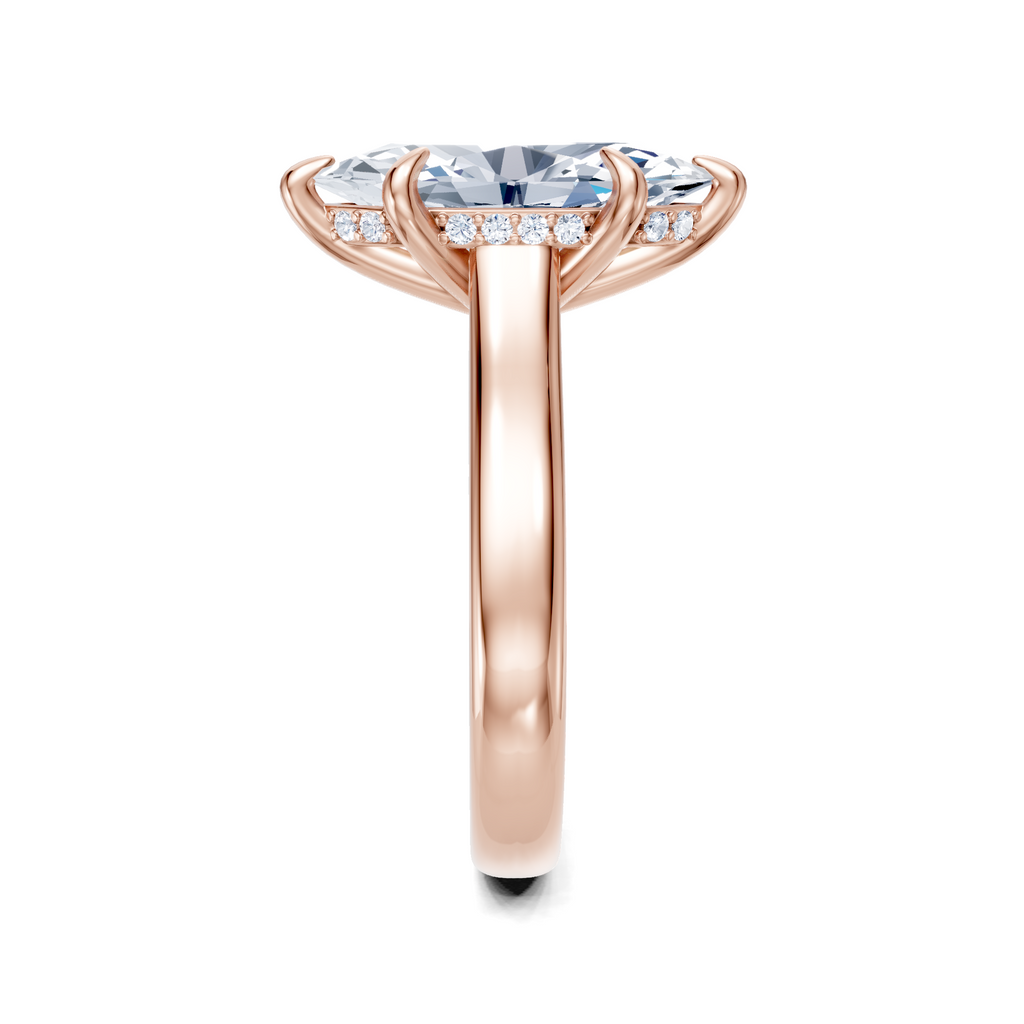 Image for Aurore Side Stone Engagement Ring | 14k Rose Gold
