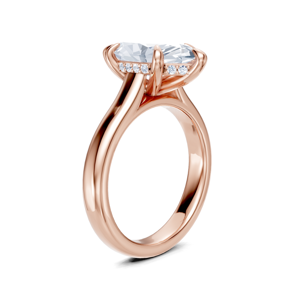 Image for Aurore Side Stone Engagement Ring | 18k Rose Gold