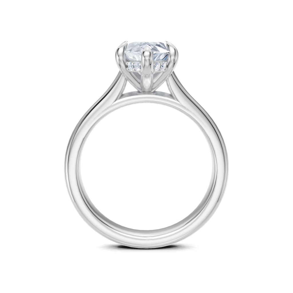 Image for Aurore Side Stone Engagement Ring | 18k White Gold