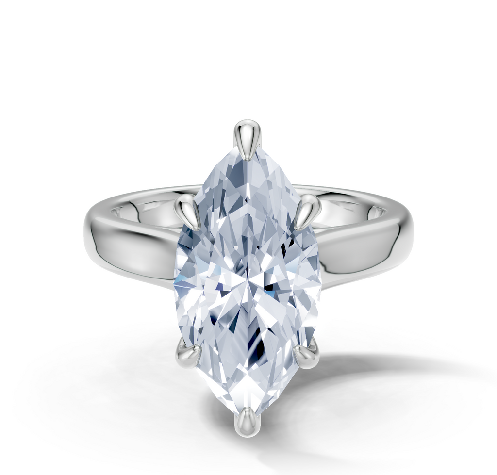 Image for Aurore Side Stone Engagement Ring | 18k White Gold