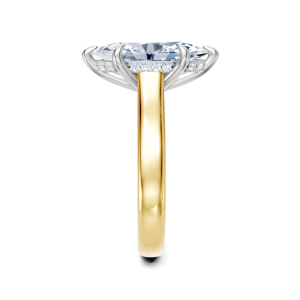 Image for Aurore Side Stone Engagement Ring | 14k Two Tone