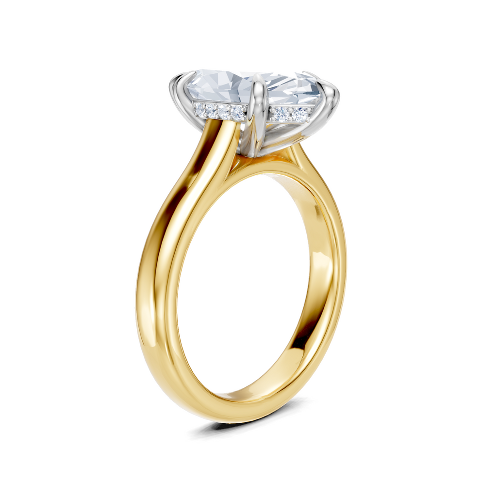 Image for Aurore Side Stone Engagement Ring | 14k Two Tone