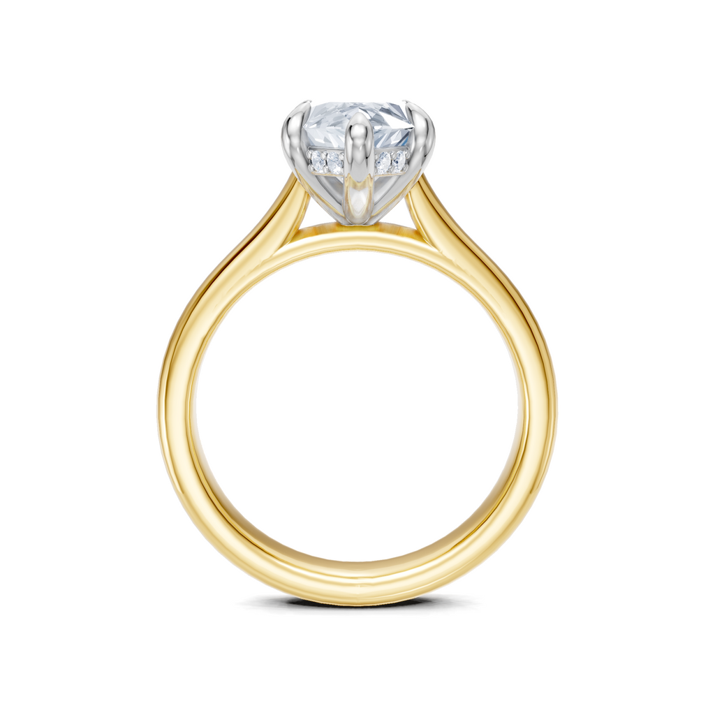 Image for Aurore Side Stone Engagement Ring | 18k Two Tone
