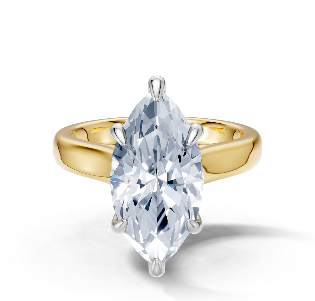 Image for Aurore Side Stone Engagement Ring | 14k Two Tone