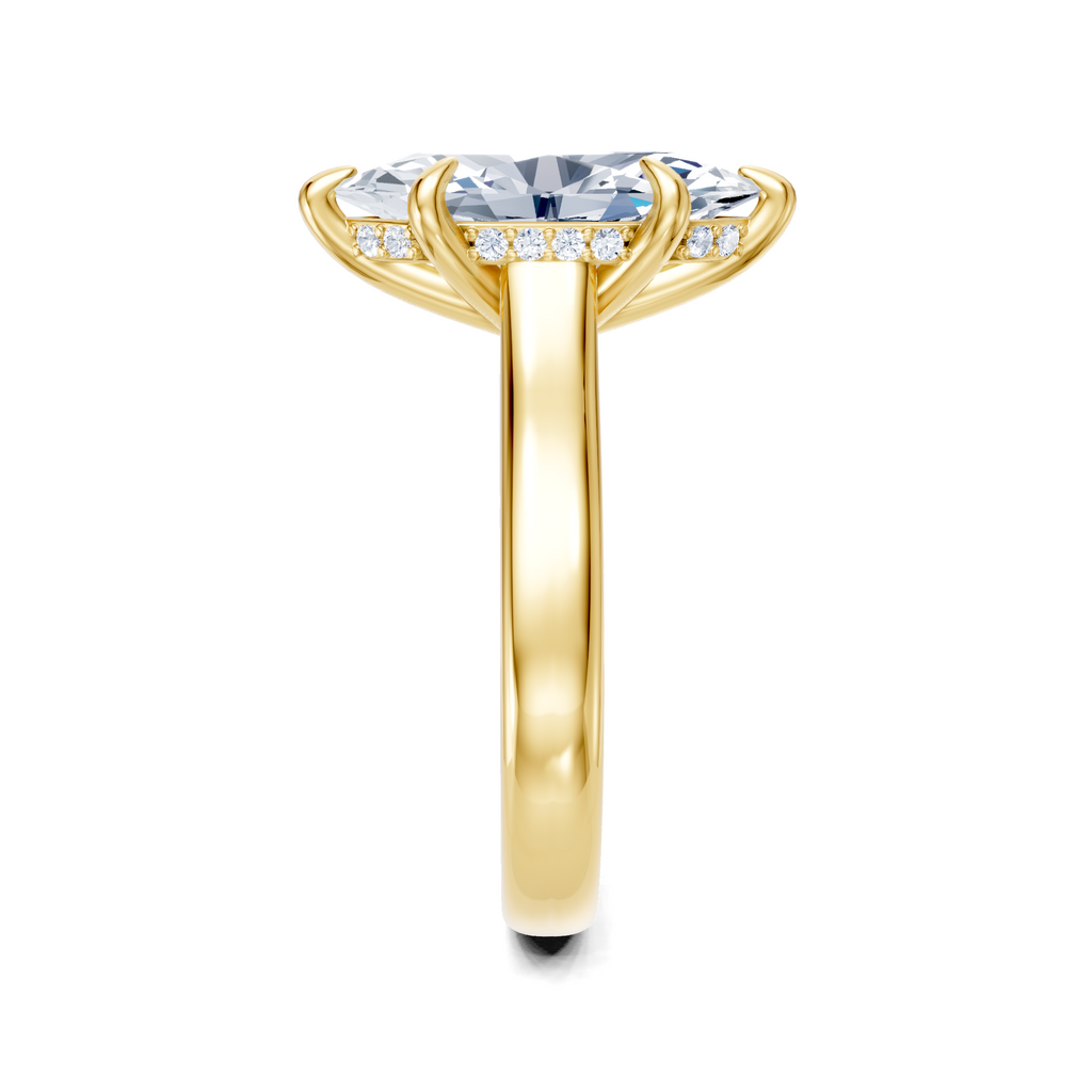 Image for Aurore Side Stone Engagement Ring | 18k Yellow Gold