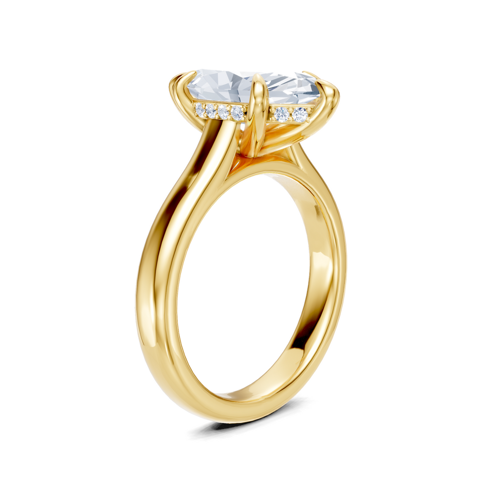 Image for Aurore Side Stone Engagement Ring | 18k Yellow Gold
