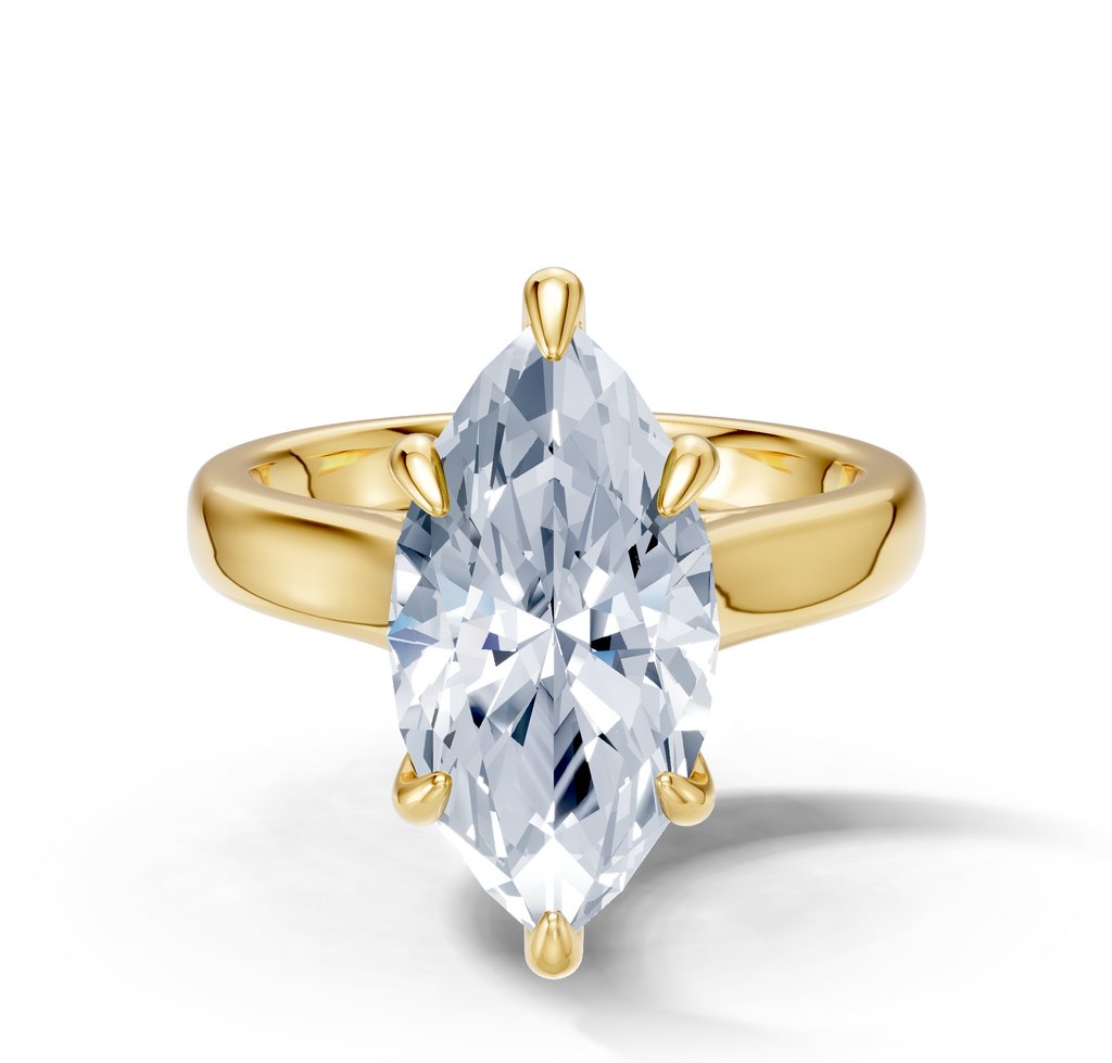 Image for Aurore Side Stone Engagement Ring | 18k Yellow Gold