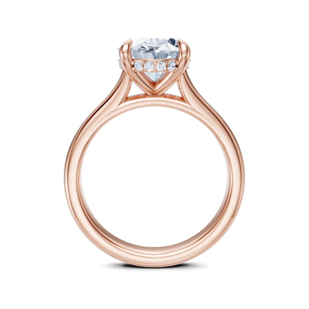 Image for Aurore Side Stone Engagement Ring | 14k Rose Gold