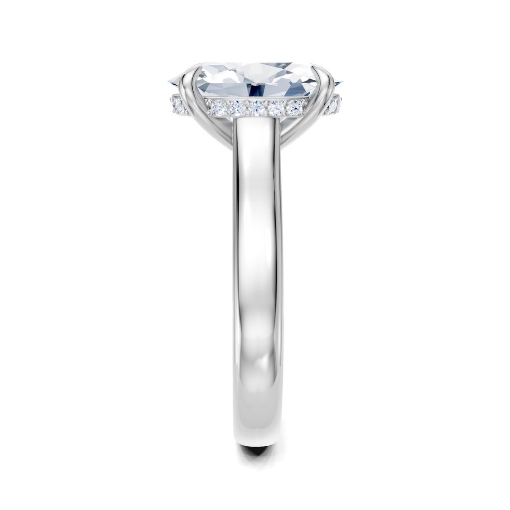 Image for Aurore Side Stone Engagement Ring | 18k White Gold