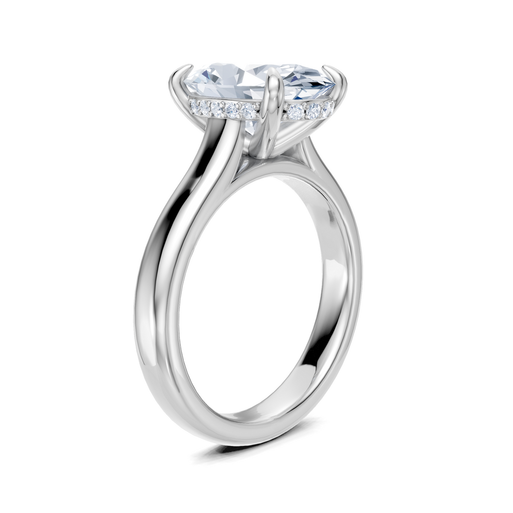 Image for Aurore Side Stone Engagement Ring | 18k White Gold