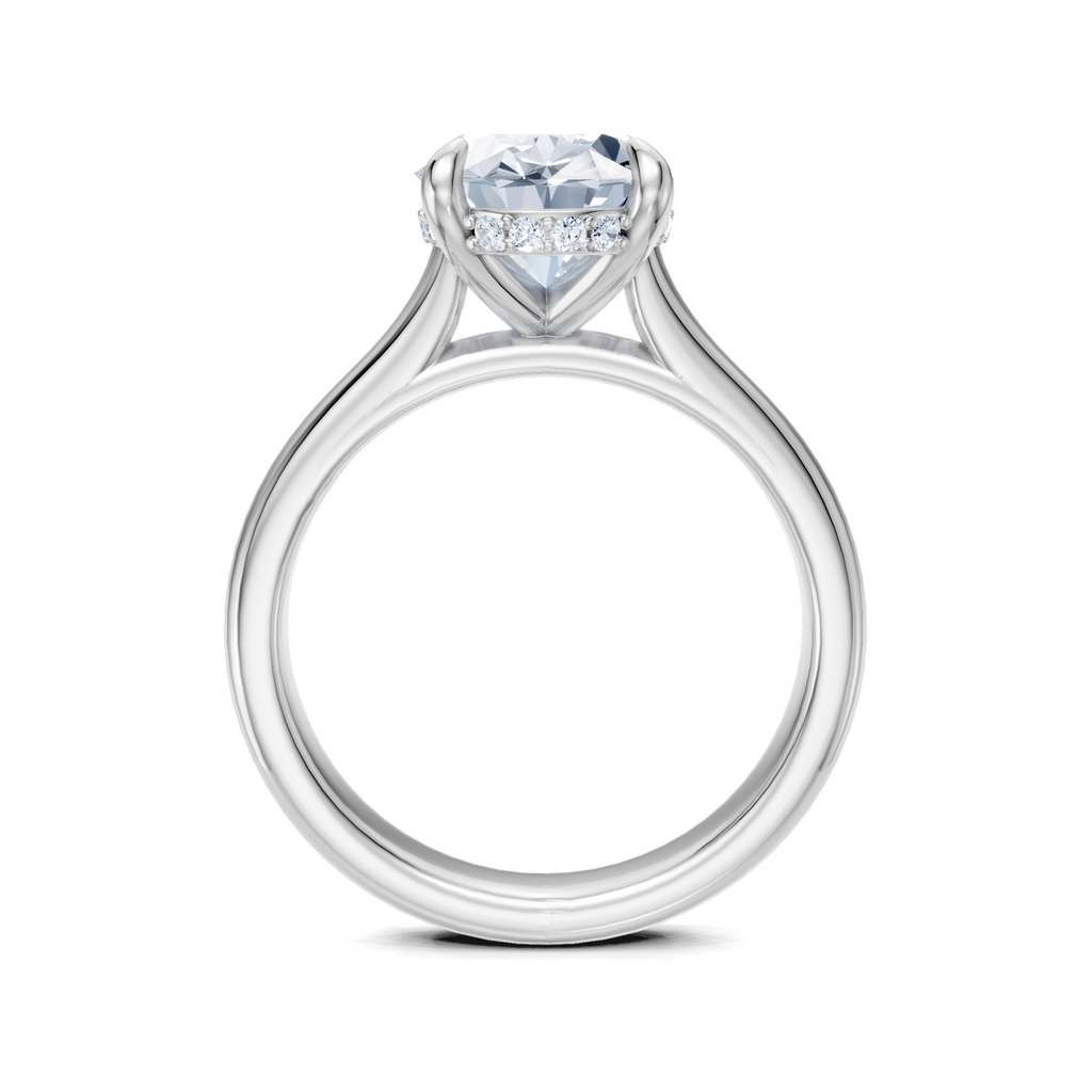 Image for Aurore Side Stone Engagement Ring | 18k White Gold