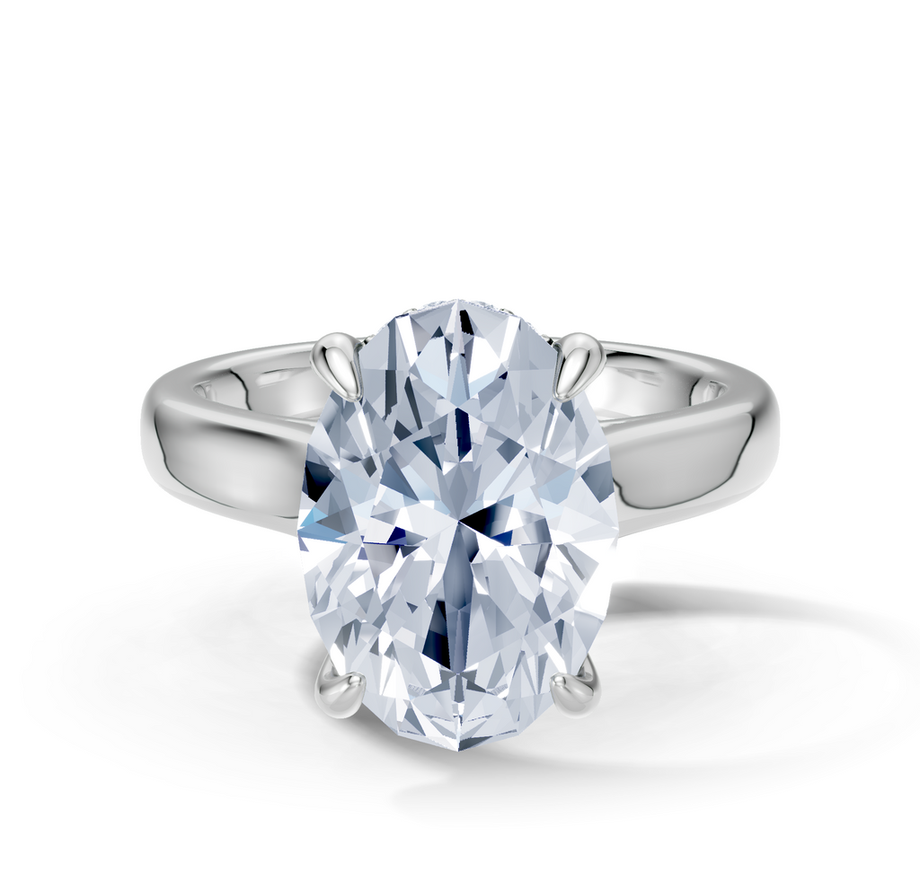 Image for Aurore Side Stone Engagement Ring | 18k White Gold