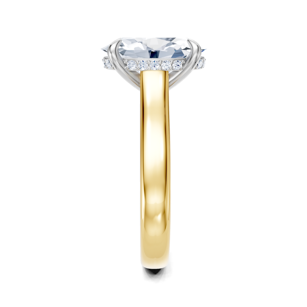 Image for Aurore Side Stone Engagement Ring | 18k Two Tone
