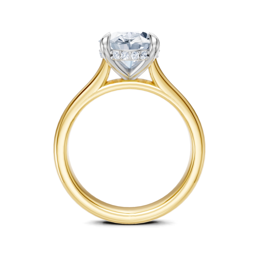 Image for Aurore Side Stone Engagement Ring | 18k Two Tone