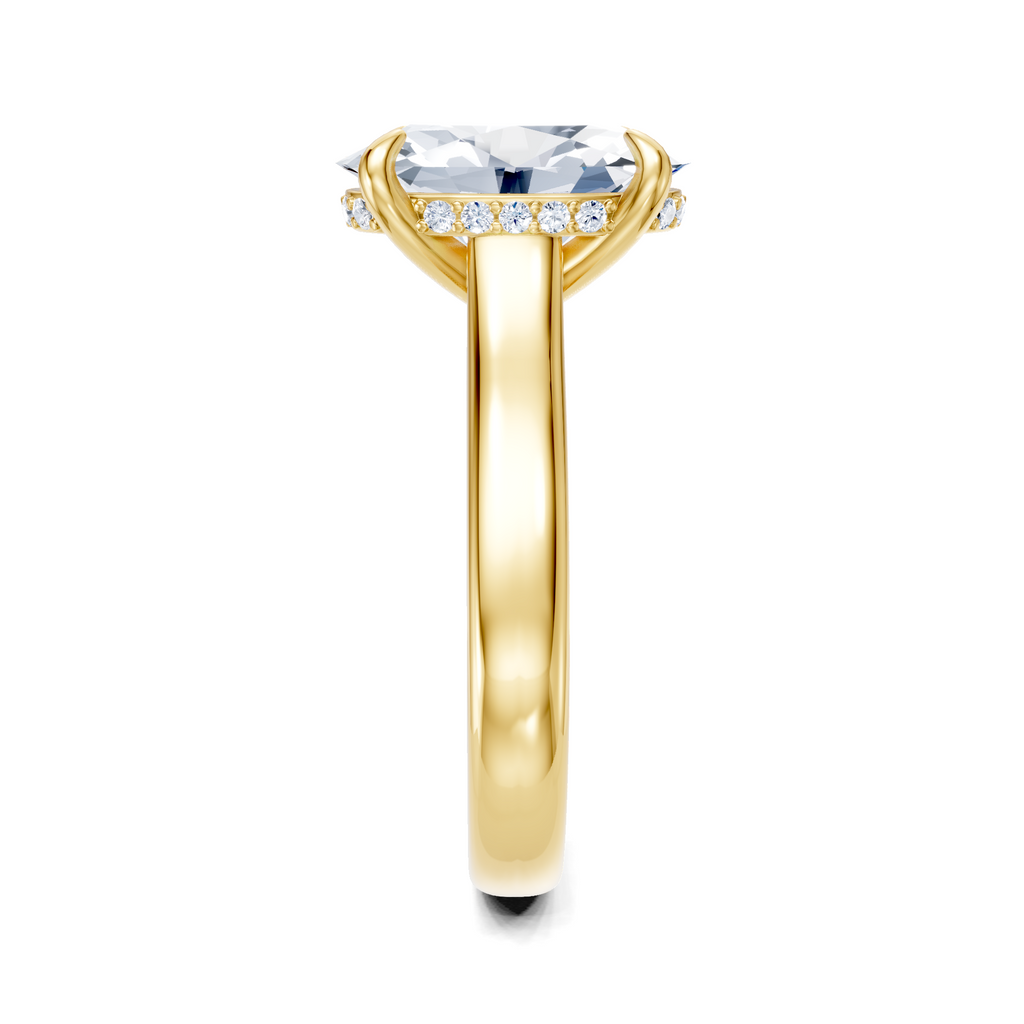 Image for Aurore Side Stone Engagement Ring | 14k Yellow Gold