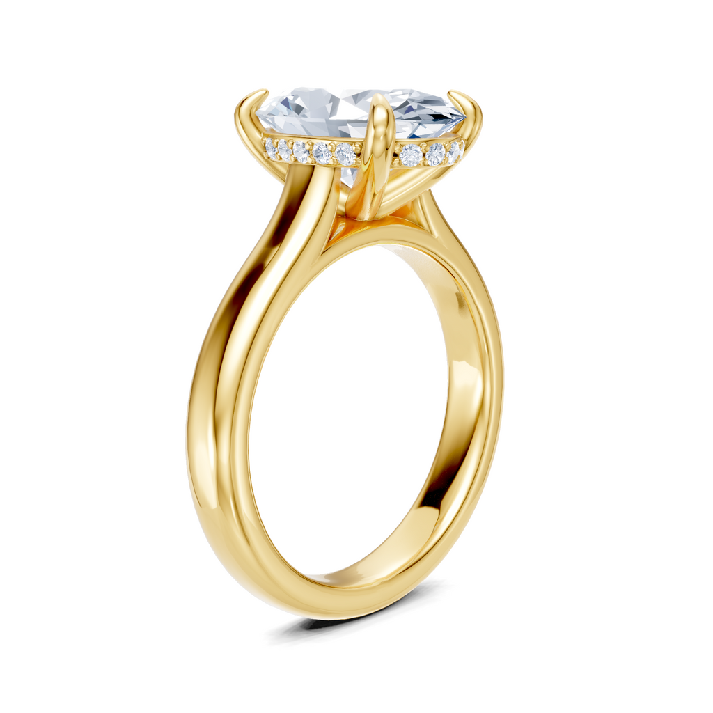 Image for Aurore Side Stone Engagement Ring | 14k Yellow Gold