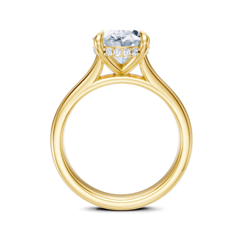 Image for Aurore Side Stone Engagement Ring | 14k Yellow Gold