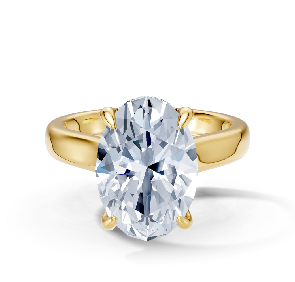 Image for Aurore Side Stone Engagement Ring | 14k Yellow Gold