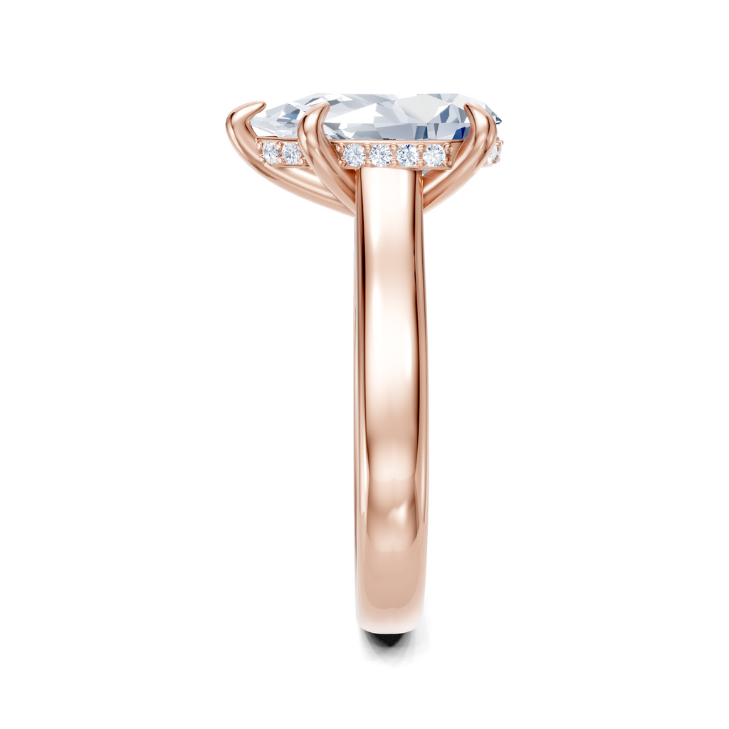 Image for Aurore Side Stone Engagement Ring | 18k Rose Gold