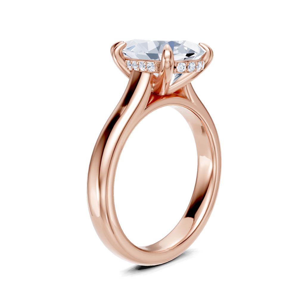 Image for Aurore Side Stone Engagement Ring | 18k Rose Gold
