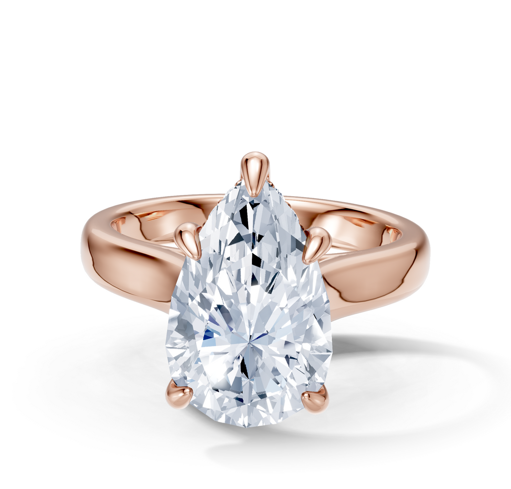 Image for Aurore Side Stone Engagement Ring | 18k Rose Gold