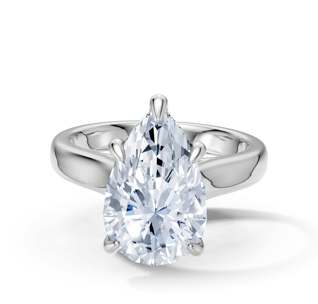 Image for Aurore Side Stone Engagement Ring | 18k White Gold