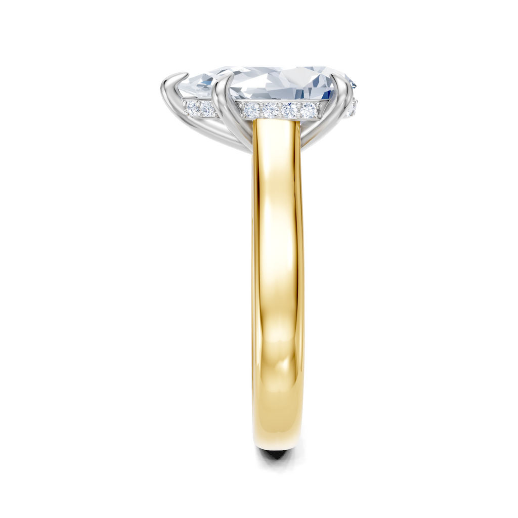 Image for Aurore Side Stone Engagement Ring | 14k Two Tone