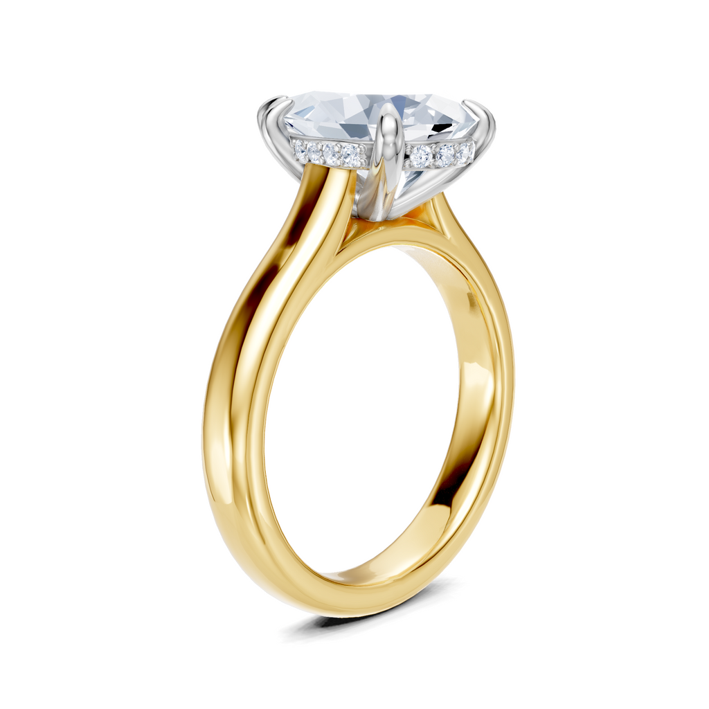 Image for Aurore Side Stone Engagement Ring | 14k Two Tone