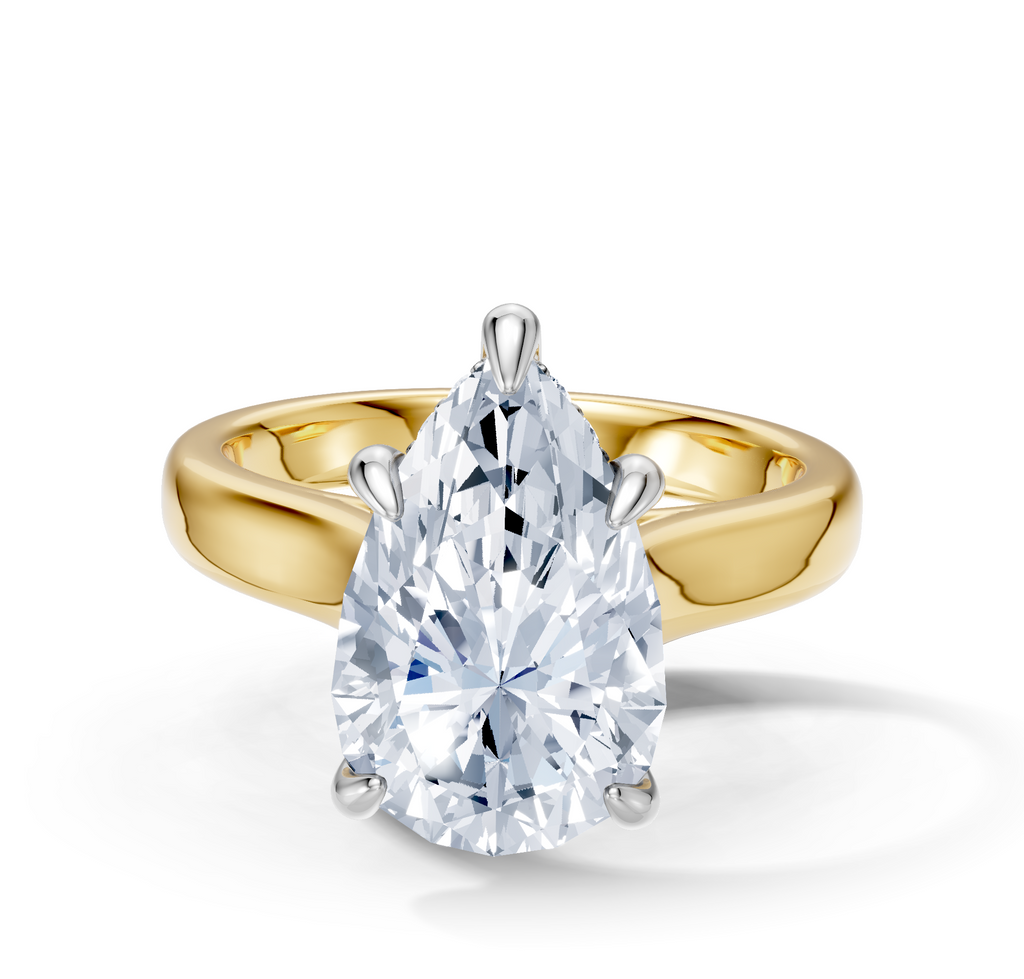 Image for Aurore Side Stone Engagement Ring | 18k Two Tone