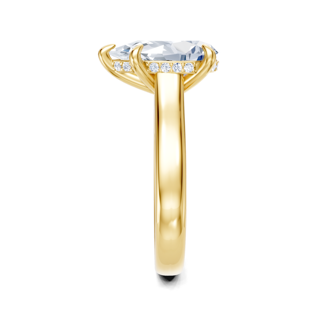 Image for Aurore Side Stone Engagement Ring | 14k Yellow Gold