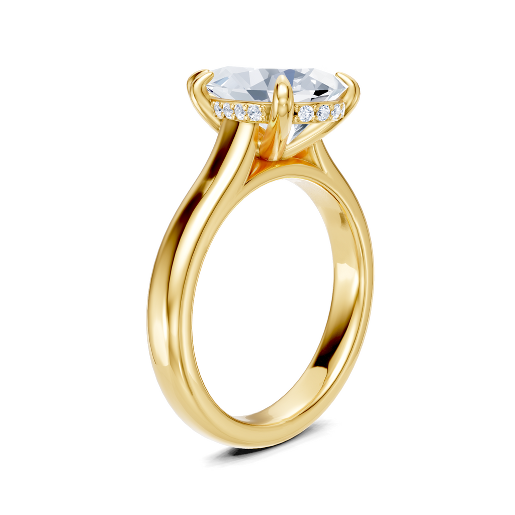 Image for Aurore Side Stone Engagement Ring | 14k Yellow Gold