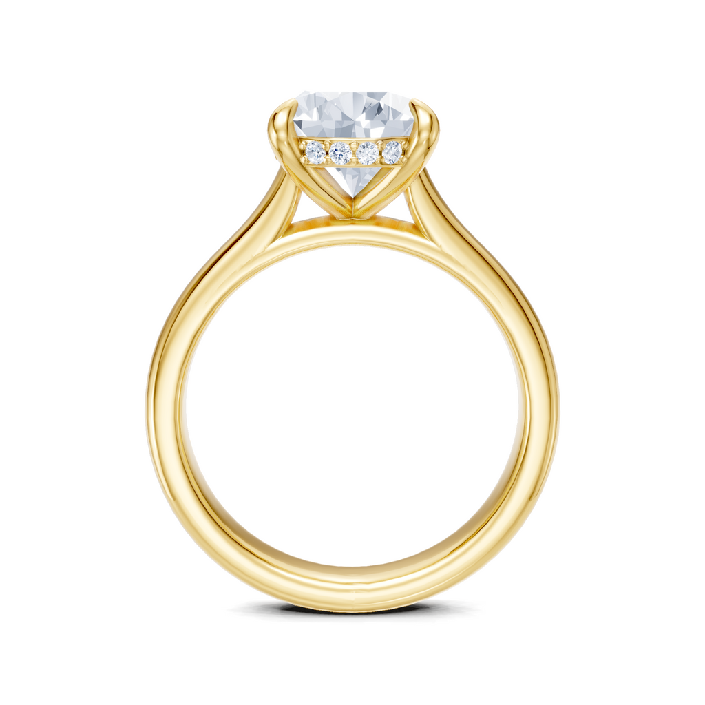 Image for Aurore Side Stone Engagement Ring | 14k Yellow Gold