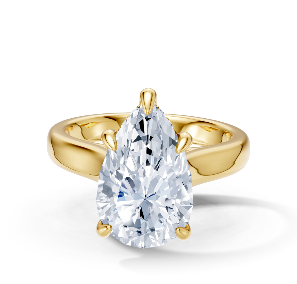 Image for Aurore Side Stone Engagement Ring | 14k Yellow Gold
