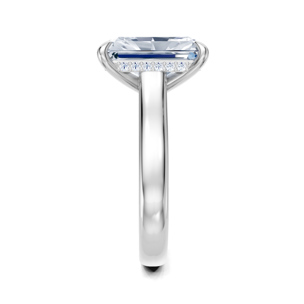 Image for Aurore Side Stone Engagement Ring | 14k White Gold